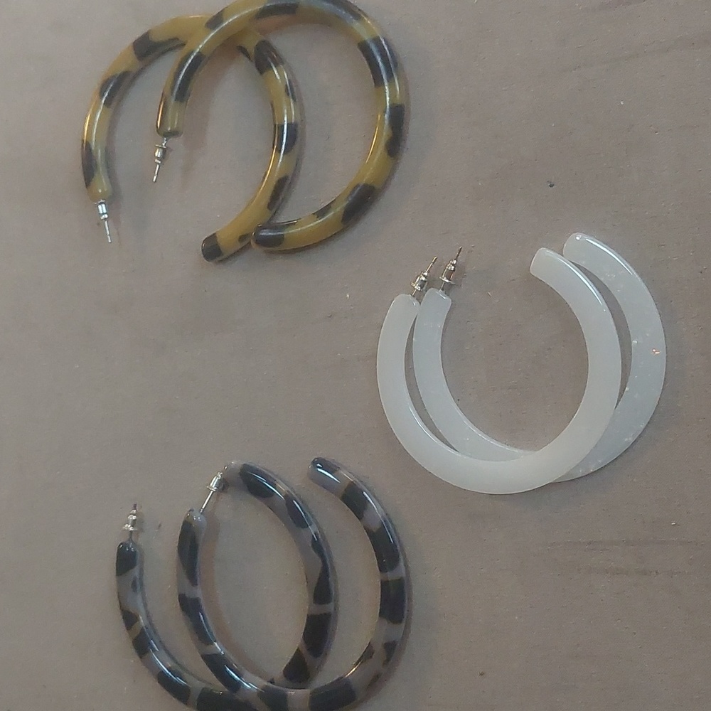 Acrylic hoop earrings